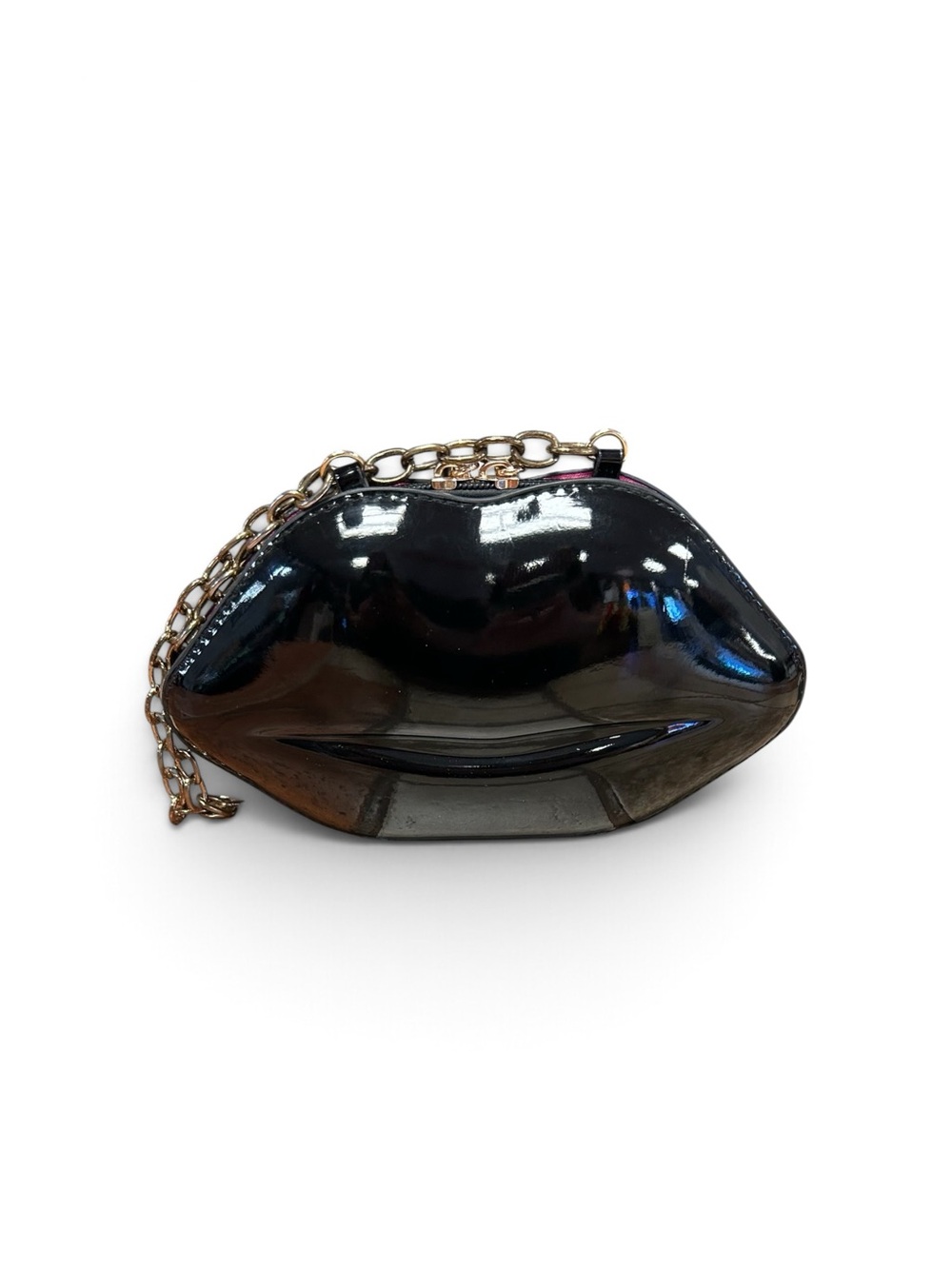 Betsey Johnson Black Patent Lip-Shaped Bag - Picture 3 of 7